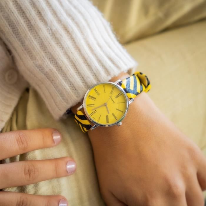 Montre jaune deals femme