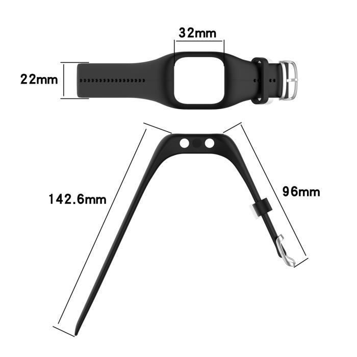 Bracelet de montre en silicone pour montre de sport Polar A300