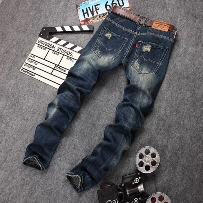 Boutique Hugo Pantalon Fashion Jeans Blanchi Homme Coupe Abrasions