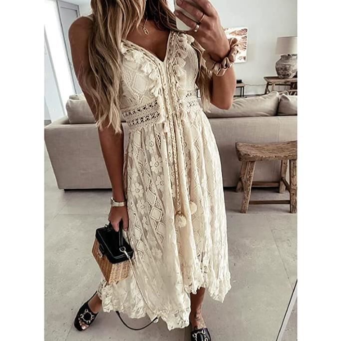 Robe sales brodée blanche