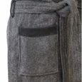 LINANDELLE - Peignoir homme en coton bouclette éponge rasée BICOLORE - Gris anthracite - Adulte Homme - M-2