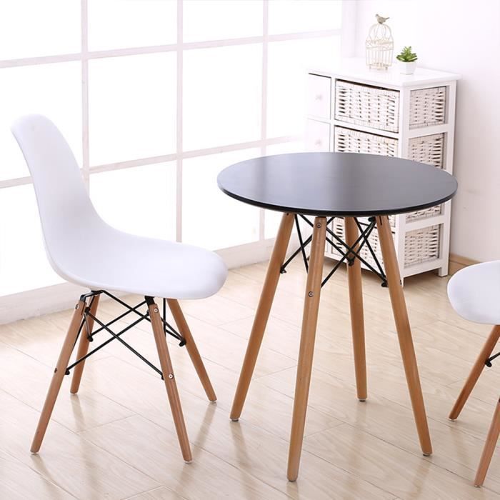 Table Salle à manger avec un plateau en bois massif et pieds
