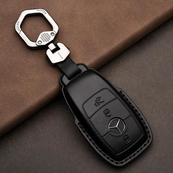 Étui clé en cuir Noir Mercedes-Benz Clés 8e gén