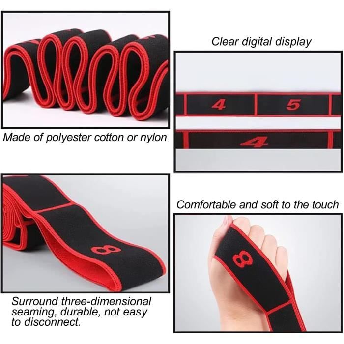 Lot De 2 Bandes élastiques De Fitness - 90 Cm, Résistance 15-20 Kg, Pour Yoga, Pilates, étirement Et Renforcement