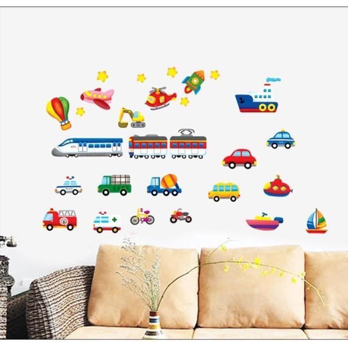 Acheter Dessin animé tracteur ingénierie véhicule Stickers muraux décoratif enfants  garçon bébé chambre armoire décalcomanie aire de jeux décor magasin de  jouets vinyle