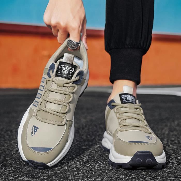 Baskets Sneakers Homme Plat Sport Casual Confortable Bicolore