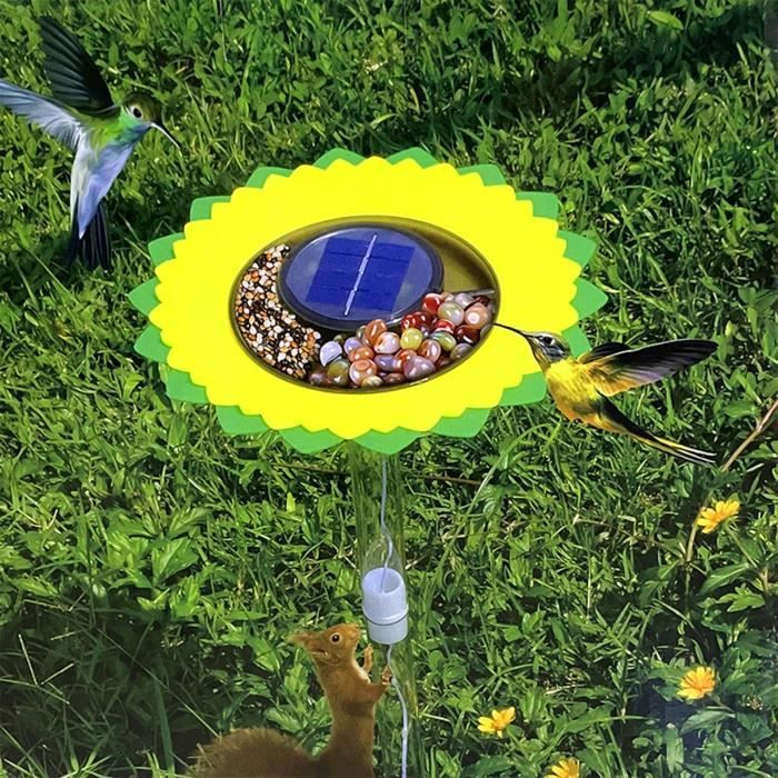 Mangeoire à oiseaux solaire Mangeoires Solaires à Oiseaux pour L'extérieur  à Suspendre, Mangeoires à jardin lumineuse