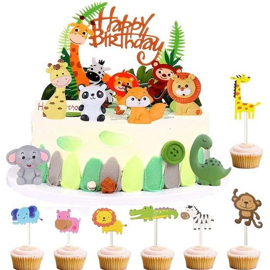 6 Pieces Animal Gateau Toppers Jungle Cupcake Toppers Animal Anniversaire Decoration Pour Enfants Fete Danniversaire Douche B 512 Cdiscount Maison