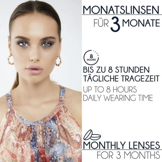 Iconic Lentilles De Contact De Couleur Aqua Lentilles Mensuelles À Forte Opacité Pour 3 Mois