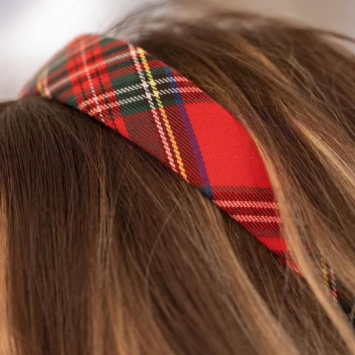 Serre-tête - accessoire cheveux enfant - écossais - rouge