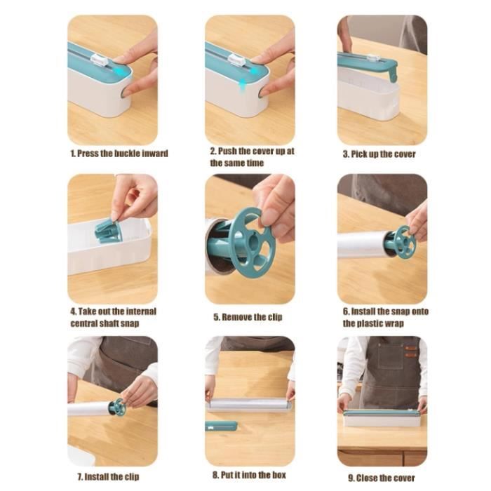 Distributeur Magnétique Film étirable Avec Cutter – Compatible Papier Sulfurisé Et Aluminium, Vert