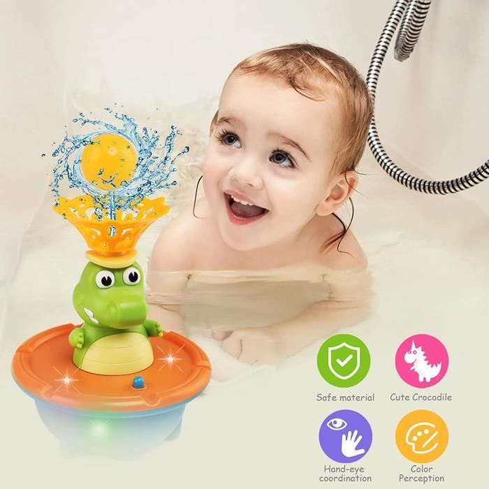 Grenouille & Crocodile Bulle De Bain - Machine à Bulles Musicale Et Lumineuse Pour Bébé - Jouet De Bain Amusant Et Sûr