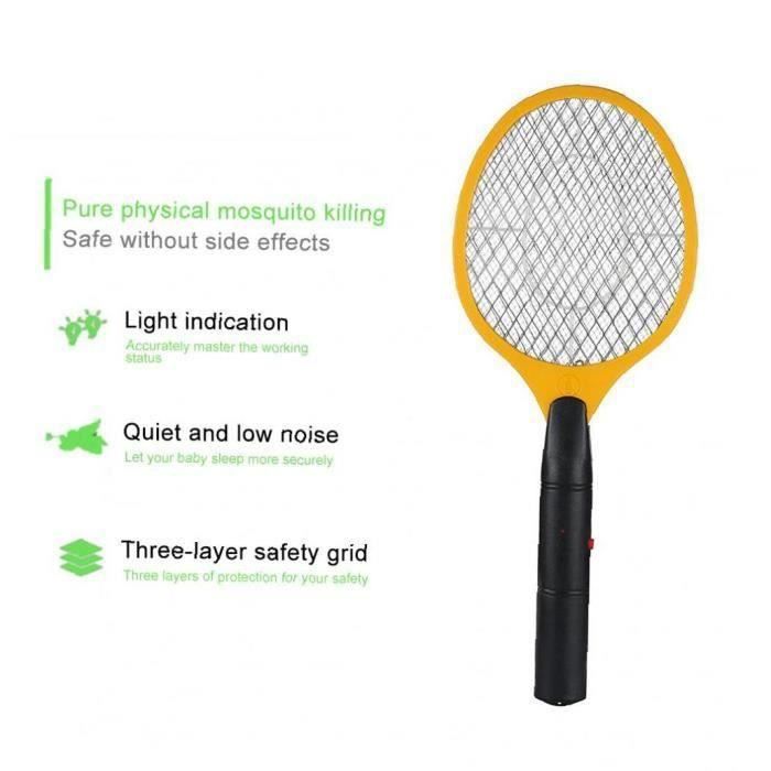Bug Zapper Swatter Electronic Fly Swatter Insectes Handheld Electric Bat Mosquito Insecte non inclus Jaune