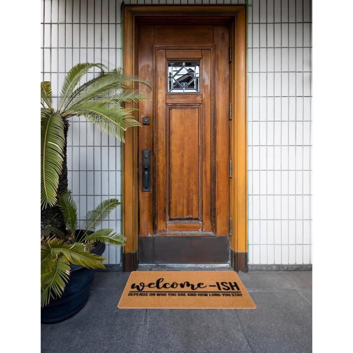 Tapis de bienvenue d'entrée Plein air Paillasson en fibre de coco Welcome Ish Depends