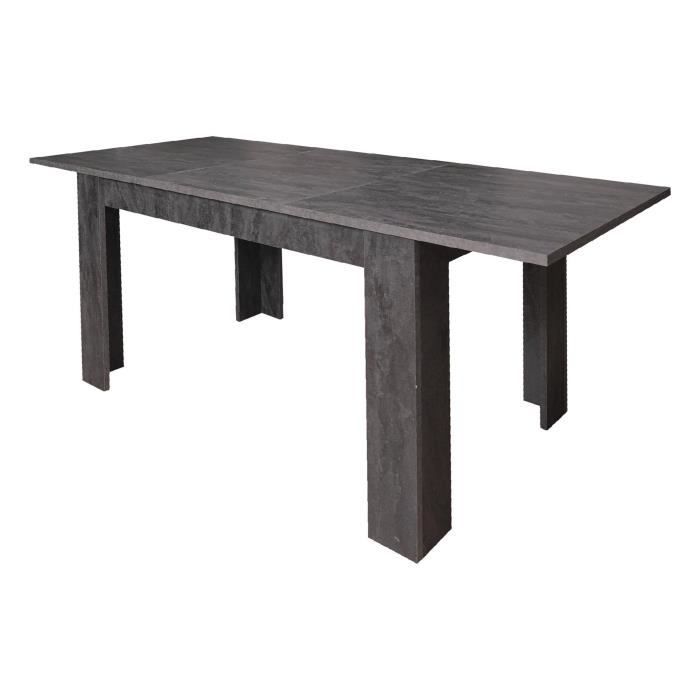 Table de salle à manger extensible, Console extensible, Table moderne avec  rallonges, 160 / 220x88h80 cm, Couleur ciment
