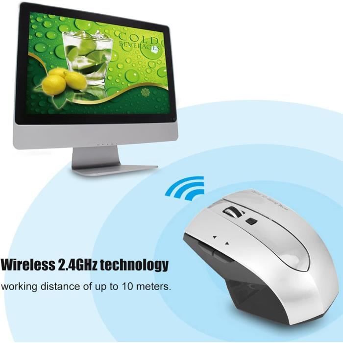 Souris Bluetooth Azmall - Souris Sans Fil Rechargeable Avec Anti-Verrouillage (Jiggler) - 3 DPI Réglables - Compatible IPad, Mac, PC