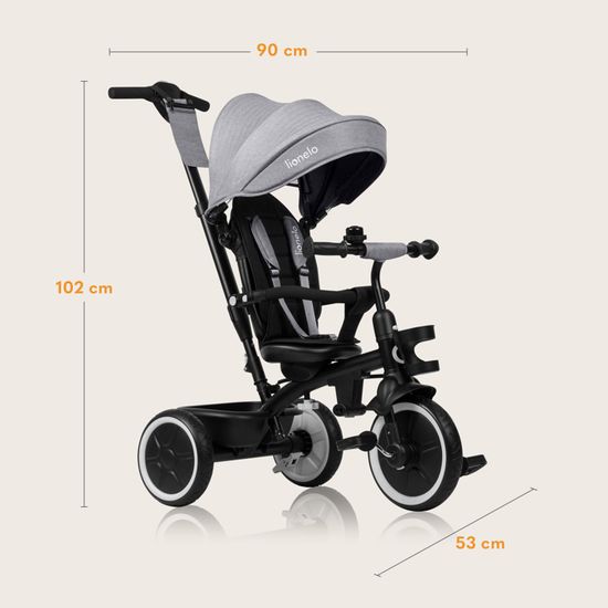 LIONELO Berry Tricycle Multifonction 9 Mois à 5 Ans - Poussette Et Tricycle Jusqu'à 25kg Avec Siège 360°