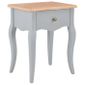 Table De Chevet Gris Et Marron 40x30x50 Cm Bois De Pin Massif
