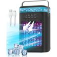 Mini Climatiseur Portable Silencieux 3 en 1, Mini climatiseur avec 3 Vitesses, Minuteur à deux vitesses, 7 LED, Alimentation USB