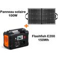 Chargeur Solaire 151Wh Flashfish E200 + Kit Panneau Solaire Portable 100W 18V Pliable Camping Onduleur Générateus Solaires Outdoor-0