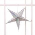 Arbre de Noël pentagram abat-jour étoile papier suspendus Noël décor de mariage fournitures/argent-0