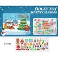 Fidget Calendriers de l'Avent 2022 pour enfant,Jouet Calendriers de l'Avent Game de Noël Fidget Toy Packs,Fidget Toy Box -0