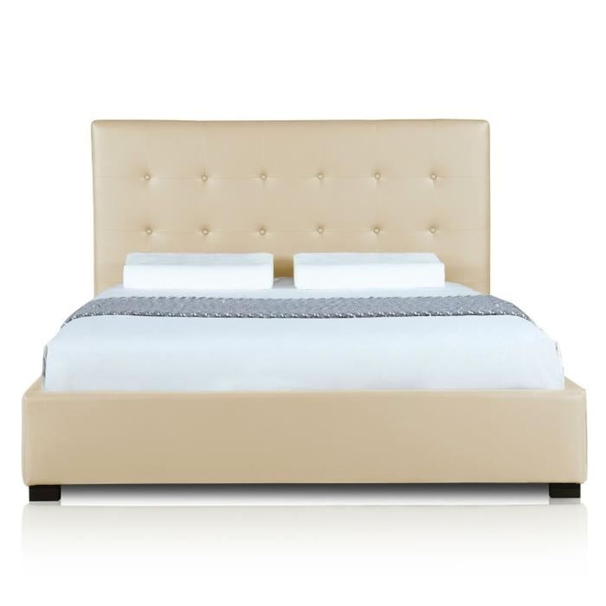 Lit Coffre Layton Sommier 160cm Beige Cdiscount Puericulture Eveil Bebe