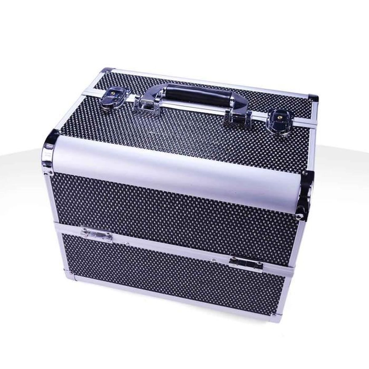 Mallette De Rangement Noire Effet Strass Manucure Et Maquillage
