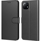 Coque Xiaomi Mi 11 Lite 4G / 5G Noir ,AURSTORE Housse avec languette Etui Pochette En Cuir PU Multifonction,Protection En 360