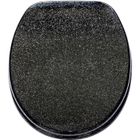 SANILO Abattant WC Noir scintillant - Finition de haute qualité - Charnières robustes - Fixation facile