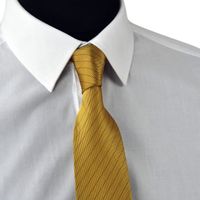 Ecravate - Cravate Enfant Jaune Or à rayures rouges.
