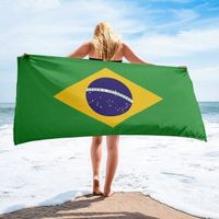 DYJ-1559  serviette de bain-plage-douche pour adultes et enfants motif de drapeau National brésil-israël-allemag Taille:75x155cm