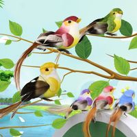 ZJCHAO Oiseau artificiel 12 pièces belle simulation oiseau arbre reliure artificielle oiseau décor artisanat pour plante