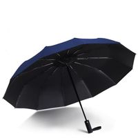 Grand parapluie automatique pliant, protection solaire et protection contre la pluie, bleu
