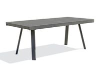 Table de jardin STOCKHOLM (200/300x96 cm) en aluminium avec rallonge intégrée - GRIS ANTHRACITE