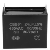 Générateur de condensateur de démarrage CBB61 450V AC 24uF 50/60Hz Condensateur de fonctionnement pour 400/350/300/250VAC UL/RU