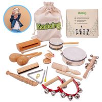 Kadoing® Ensemble d'instruments de Musique en Bois de 18 pièces -  École de Montessori - Cadeau Musical - Jouets pour Enfants