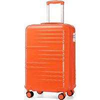 Kono Valise Moyenne Taille 74.5cm Valises Soute Valise Rigide Trolley ABS+PC Valise de Voyage avec roulettes et Serrure TSA Orange