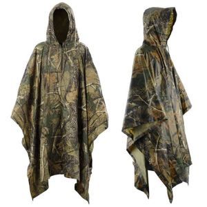 B/âche pour Camping Pique-nique OUTAD Poncho Pluie Imperm/éable /à Capuche 3 en 1 Multifonction Tapis de Sol