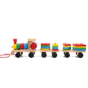 TABLE JOUET D'ACTIVITÉ Train empilable, train jouet empilable en bois ave