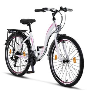 VÉLO DE VILLE - PLAGE Licorne Bike Stella Premium City Bike 24,26 et 28 pouces – Vélo hollandais, Garçon [Blanc, 26]