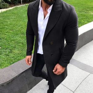 manteau long noir homme