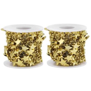 25 m / rouleau galvanoplastie fil de perles guirlande chaîne bricolage  décoration de mariage 6 mm (doré)