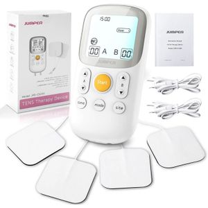 Electrostimulateur musculaire - PRORELAX - TENS et EMS - 5 programmes de massage - 4 électrodes - Blanc