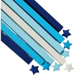 JEU DE ORIGAMI Lot de 540 bandes de papier double face pour origami - Motif étoile porte-bonheur - SSS