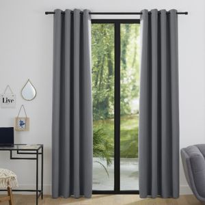 Rideau Occultant Réglisse Gris Clair – 60x120cm, Polyester, Uni, Paris Prix