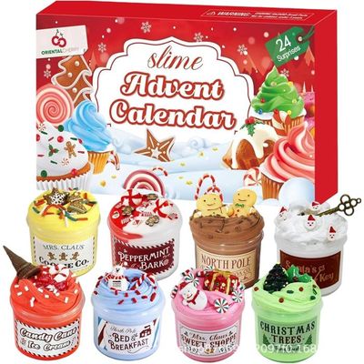 Calendrier de l'Avent 2024 Slime Filles et Kids avec 12 slimes sur le thème de Noël et