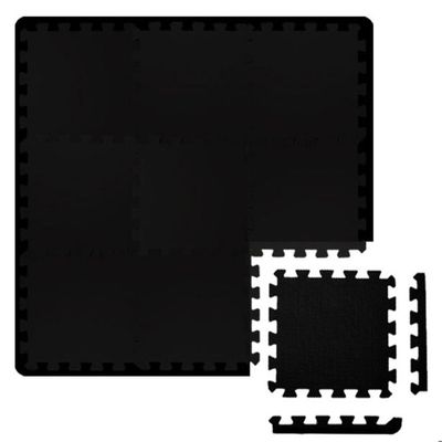 Tapis De Protection Sol MONZANA Noir 36 Dalles EVA 31x31cm - 3,3m² Pour Sport, Piscine Et Enfants