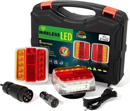 LED Remorque Magnétique Kit Feux Arrière Magnétiques Sans Fil Pour Remorque - Éclairage LED R65 étanche IP67 12-24V WIFI MAGNETIQUE LIBERKIT