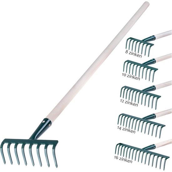 KADAX Metal Rake, Flat Rake with Wooden Handle, Leaf Rake for Garden ...